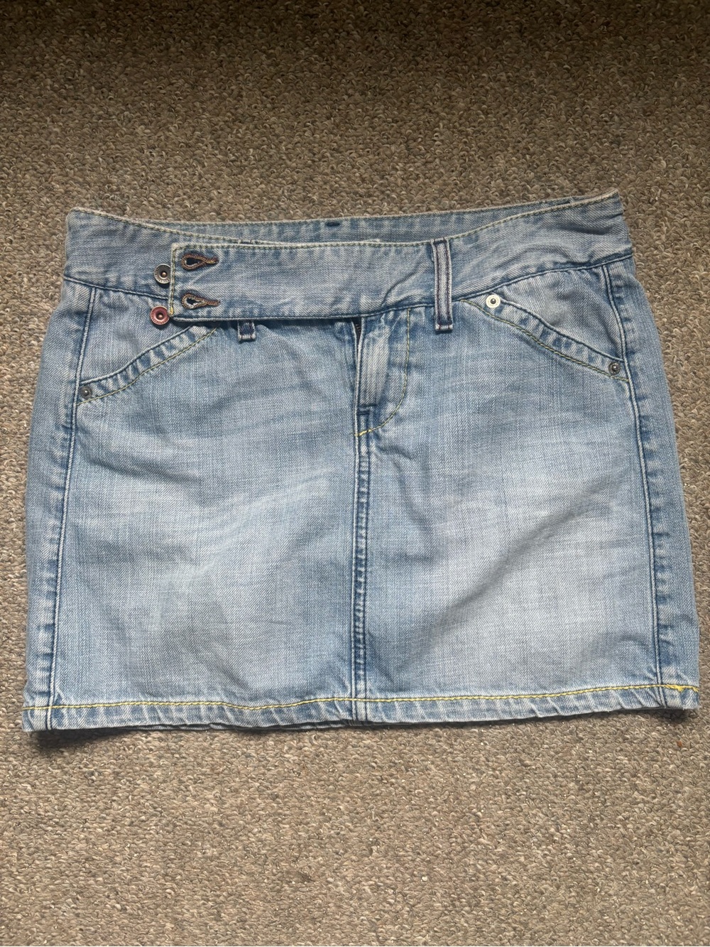 United Colors Of Benetton Light Blue Denim Mini Skirt